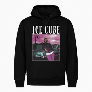 Ice Cube Mens Large Black Graphic Hoodie Good Day Vintage Sweatshirt Large